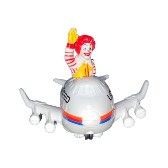 United Airlines McDonalds 1993 Ronald McDonald Airplane Toy Collectible - Picture 4 of 7